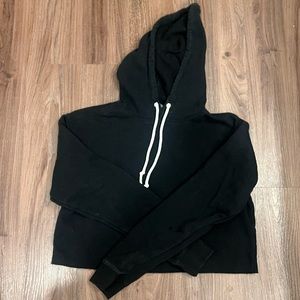 Black crop top hoodie